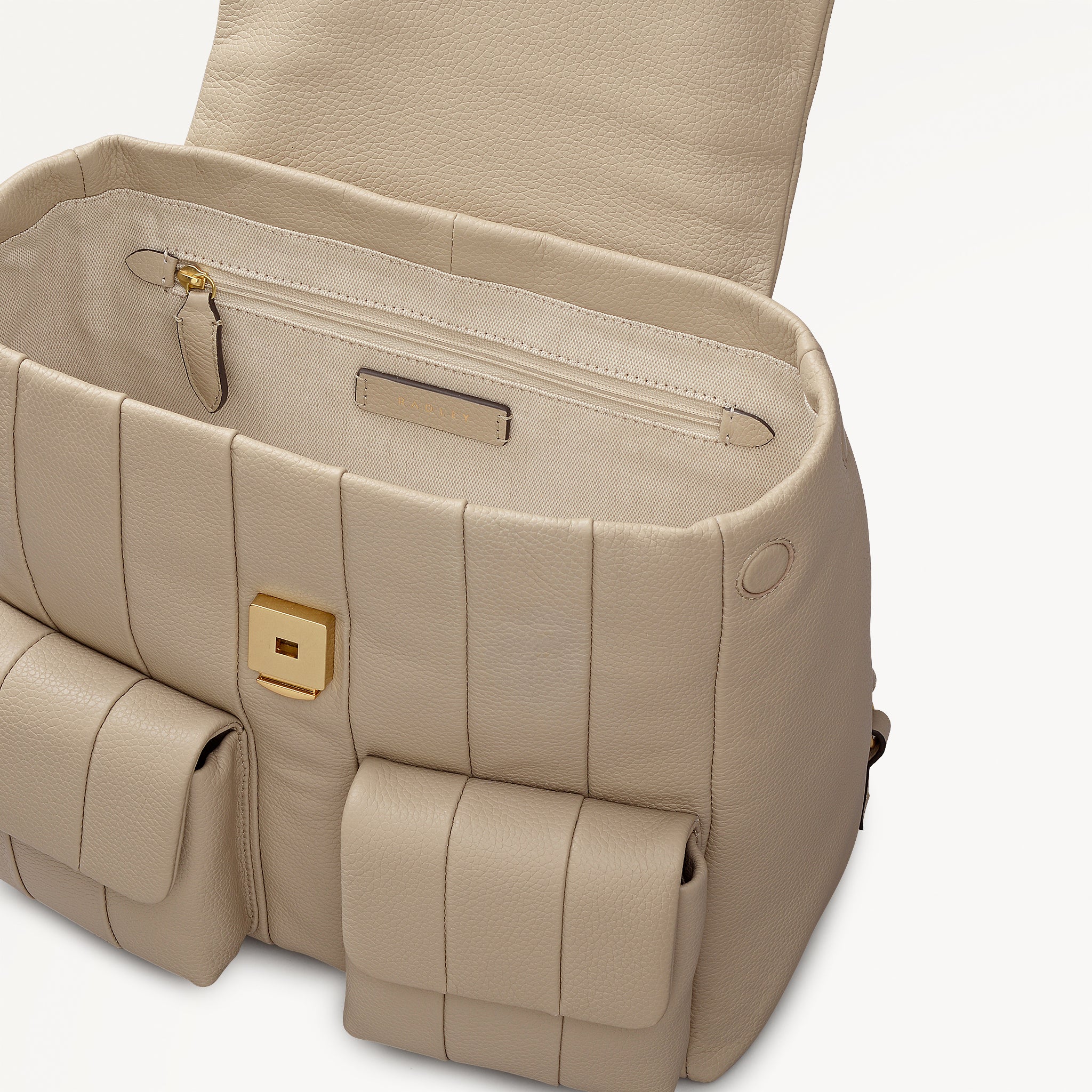 Burton Way Leather Medium Flapover Backpack in Porcini - 112651