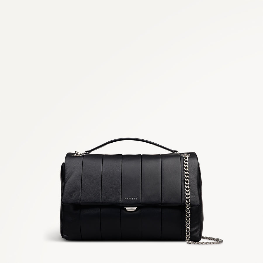 Burton Way Leather Small Flapover Cross Body Bag in Black - 112652