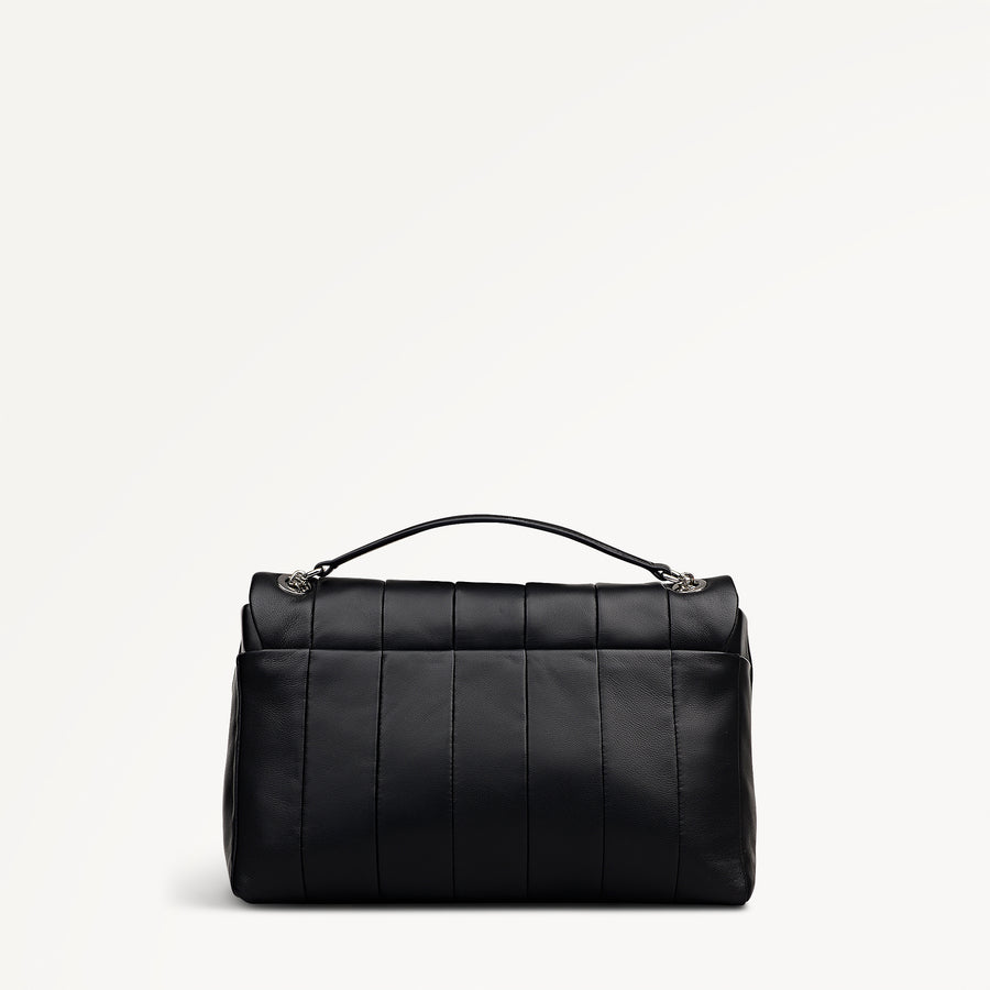 Burton Way Leather Small Flapover Cross Body Bag in Black - 112652