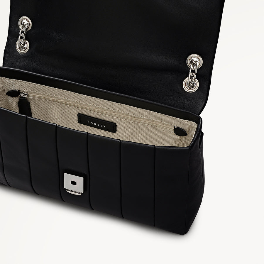 Burton Way Leather Small Flapover Cross Body Bag in Black - 112652