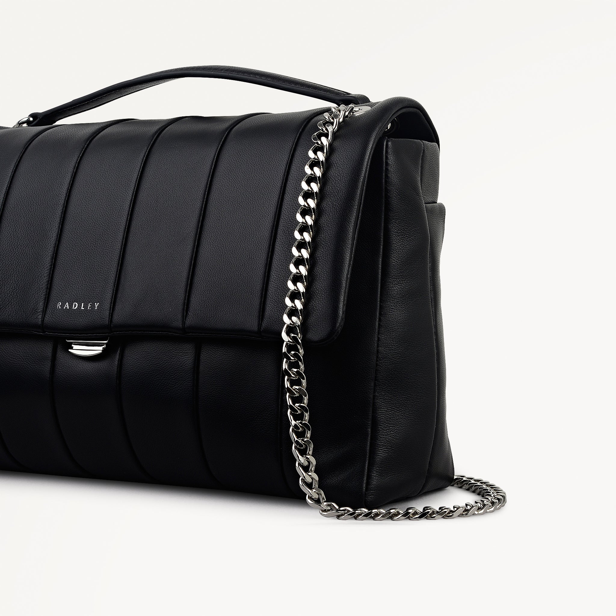 Burton Way Leather Small Flapover Cross Body Bag in Black - 112652