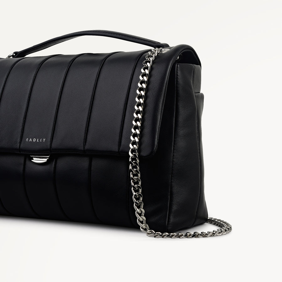 Burton Way Leather Small Flapover Cross Body Bag in Black - 112652