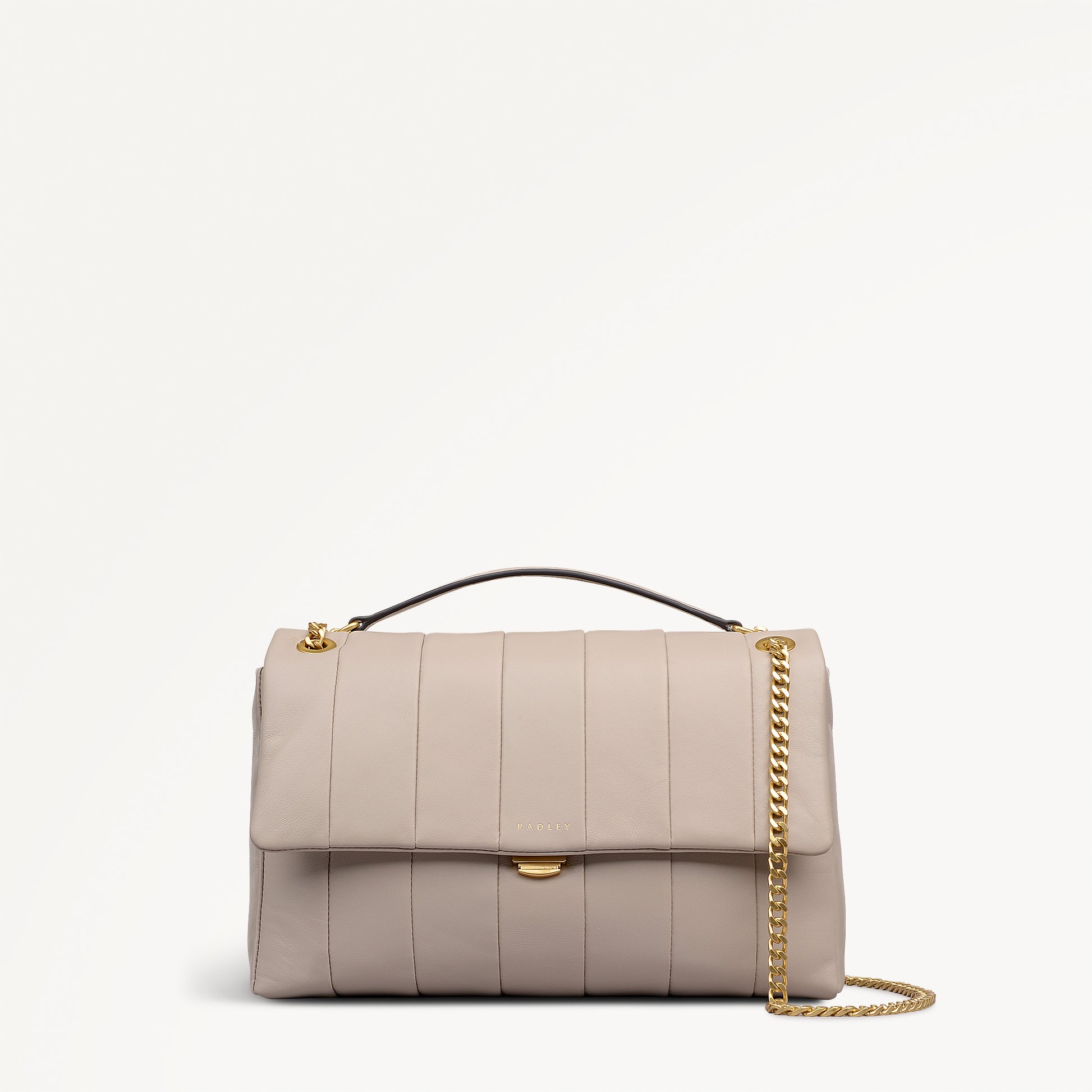 Burton Way Leather Small Flapover Cross Body Bag in Porcini - 112653