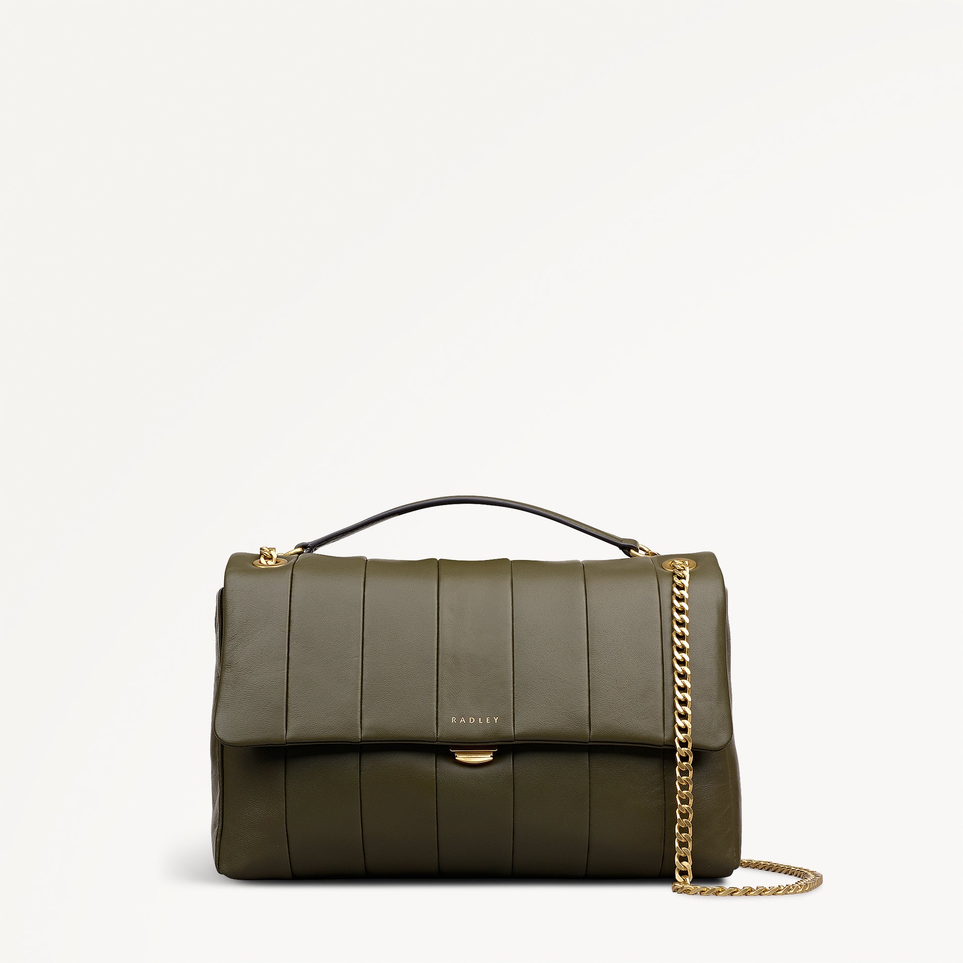 Burton Way Leather Small Flapover Cross Body Bag in Pine Needle - 112654