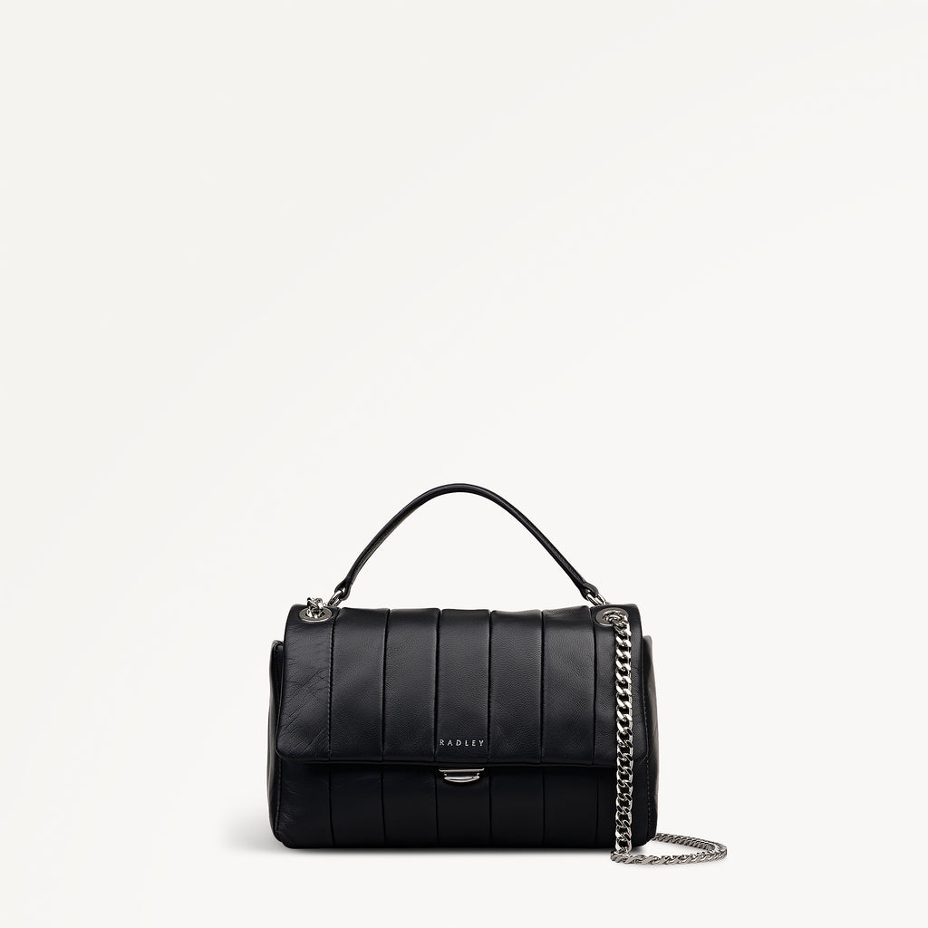 Burton Way Leather Mini Flapover Cross Body Bag in Black - 112655