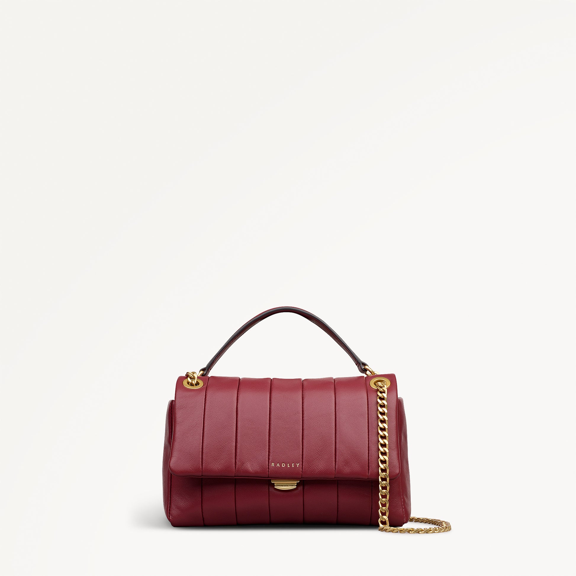 Burton Way Leather Mini Flapover Cross Body Bag in Carmine - 112656