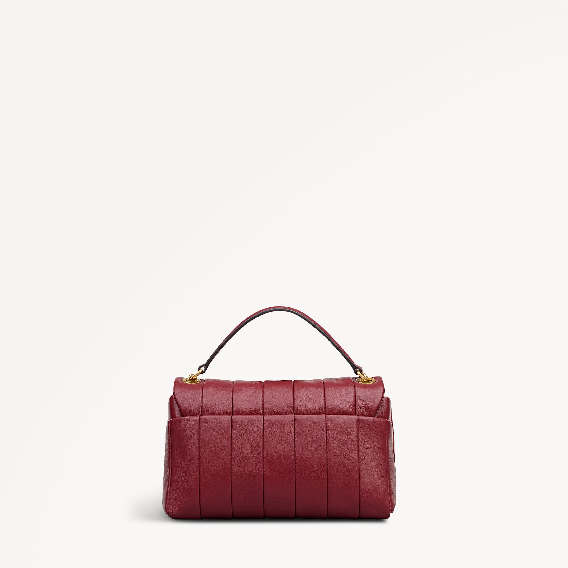 Burton Way Leather Mini Flapover Cross Body Bag in Carmine - 112656