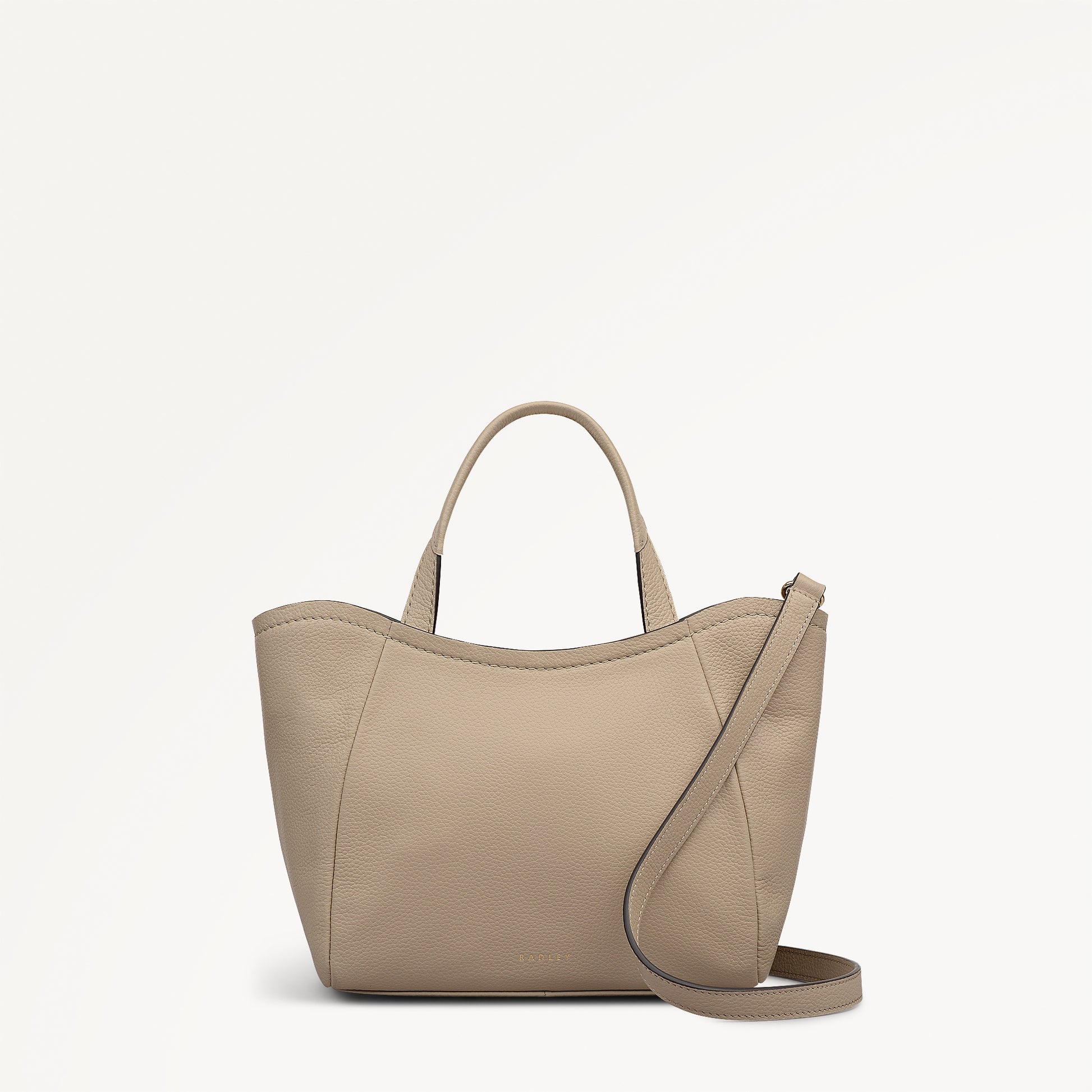 Muswell Lane Leather Small Ziptop Grab Bag in Porcini - 112662