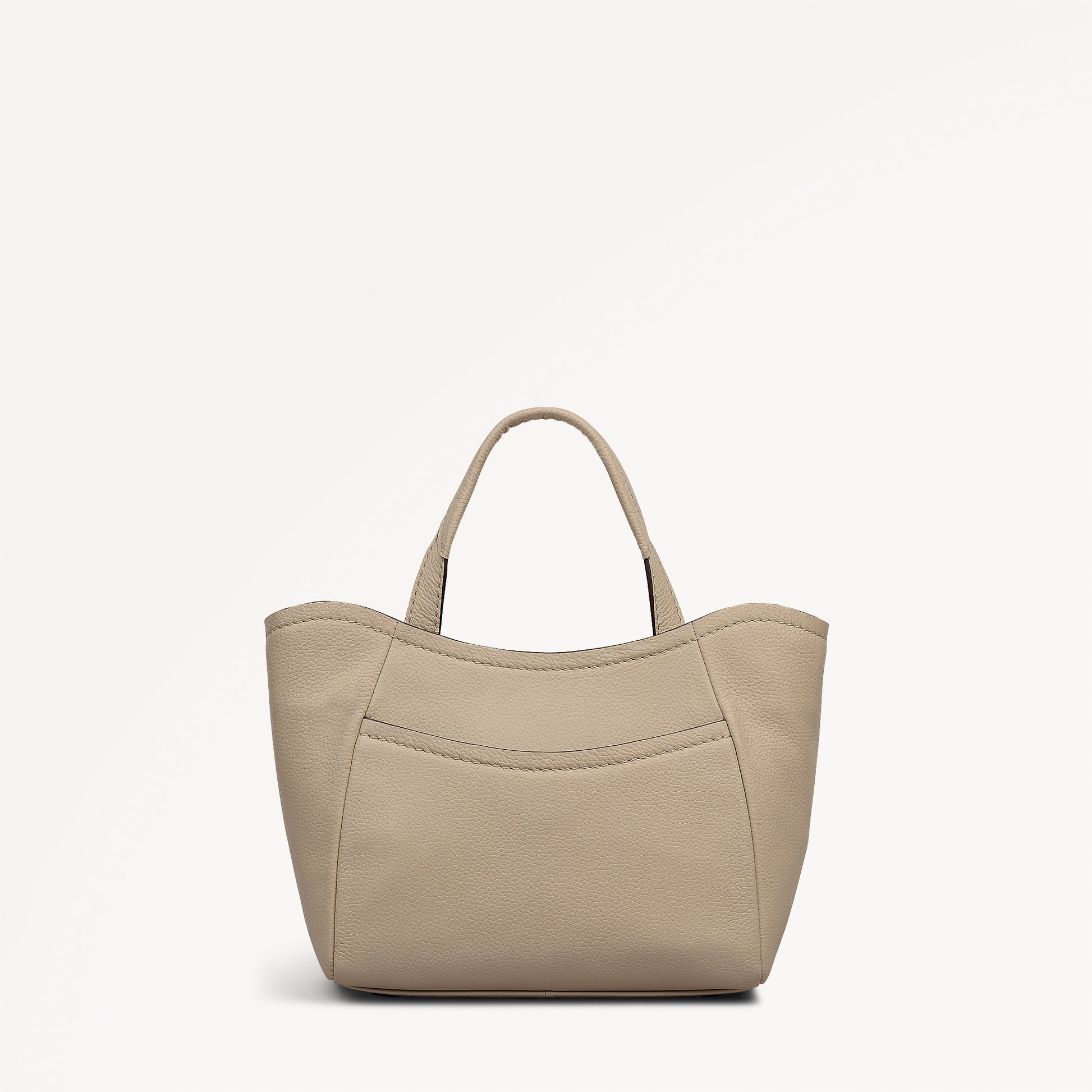 Muswell Lane Leather Small Ziptop Grab Bag in Porcini - 112662