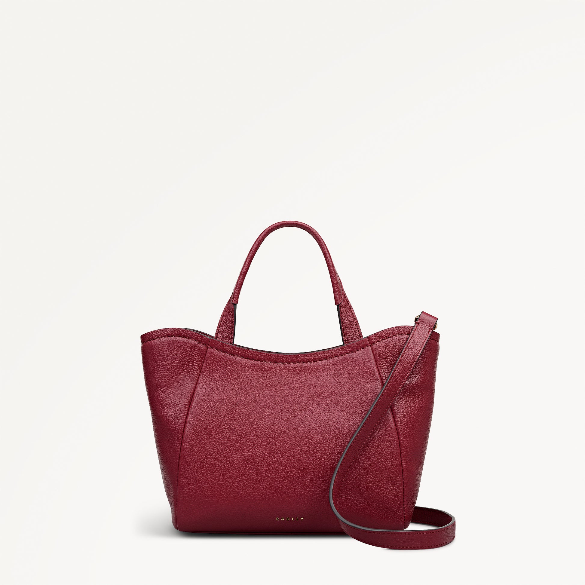 Muswell Lane Leather Small Ziptop Grab Bag in Carmine - 112663