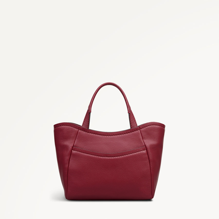 Muswell Lane Leather Small Ziptop Grab Bag in Carmine - 112663