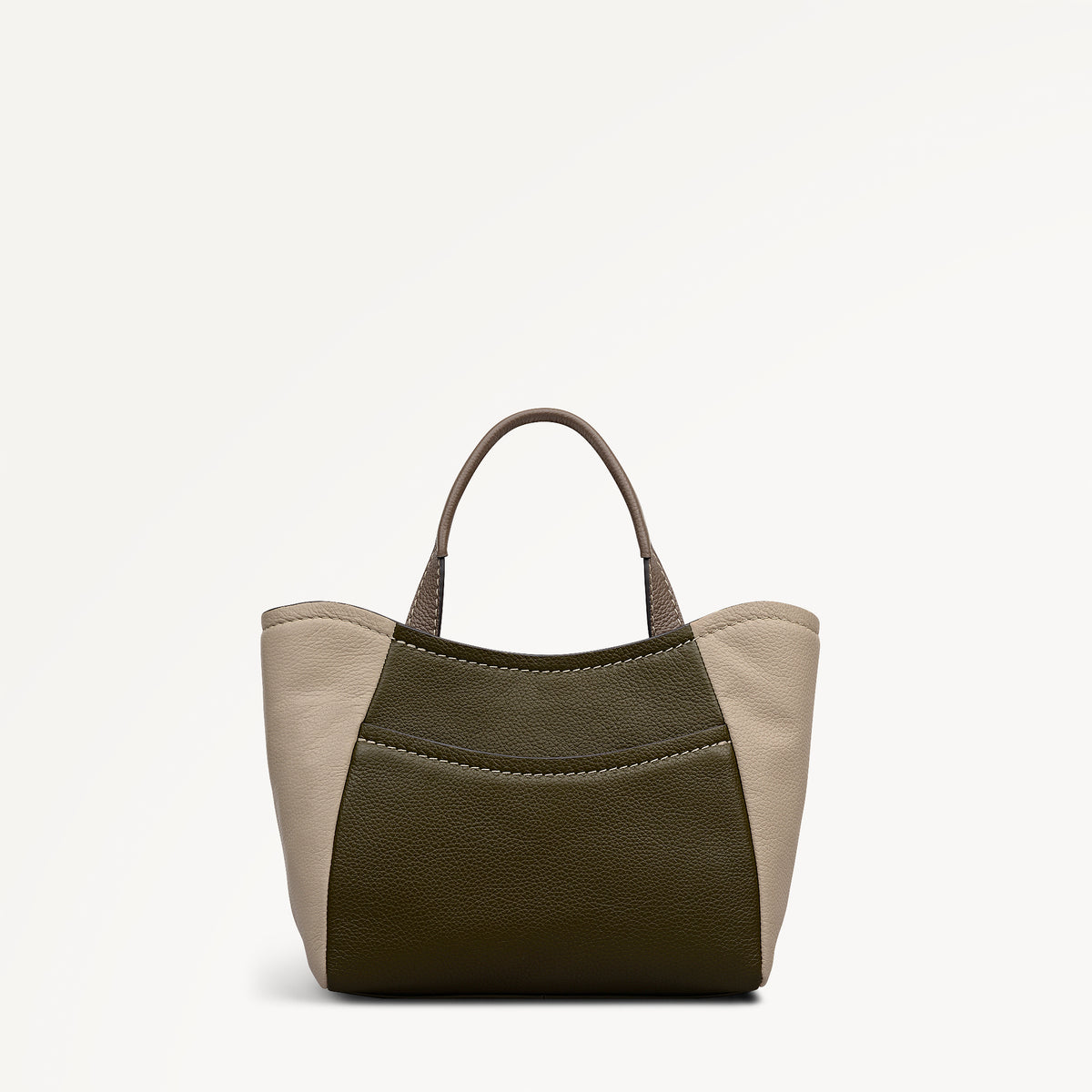 Muswell Lane Leather Small Ziptop Grab Bag in Pine Needle - 112665