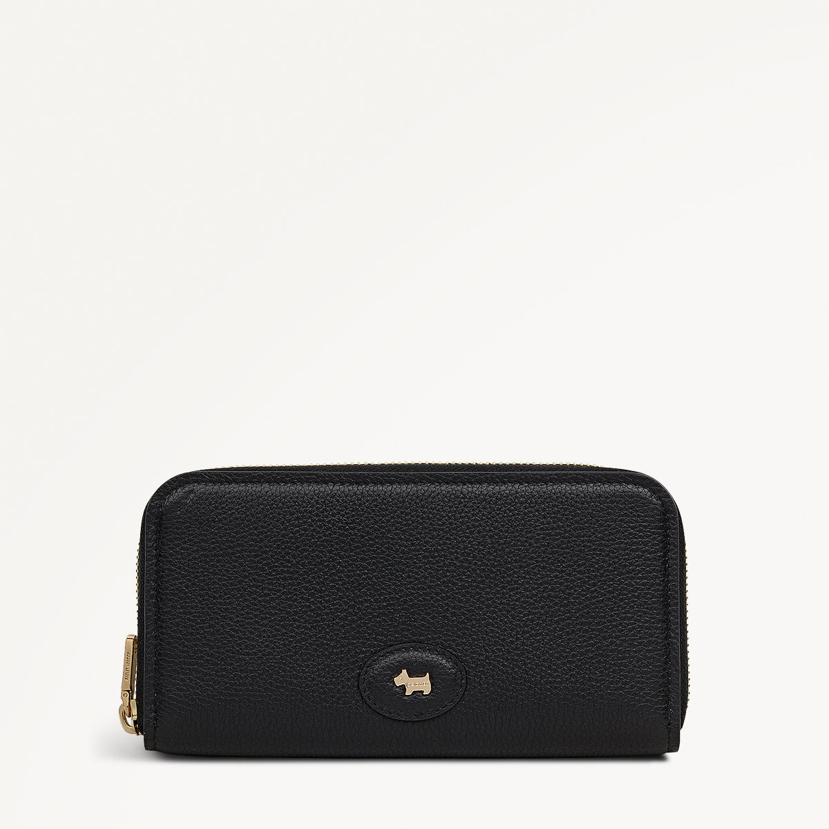 Heath Crescent Leather Large Zip Around Wallet in Black - 112671