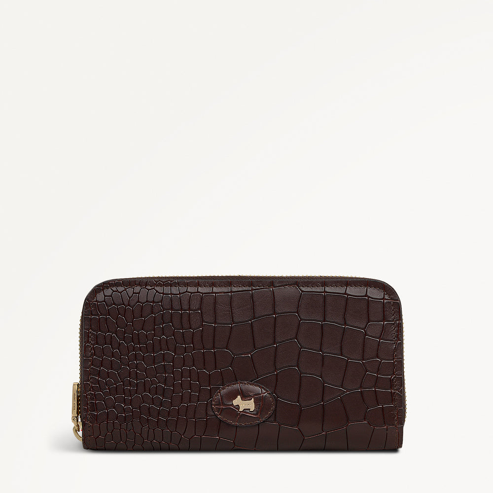 Heath Crescent - Faux Croc Large Zip Around Wallet - OSE17613