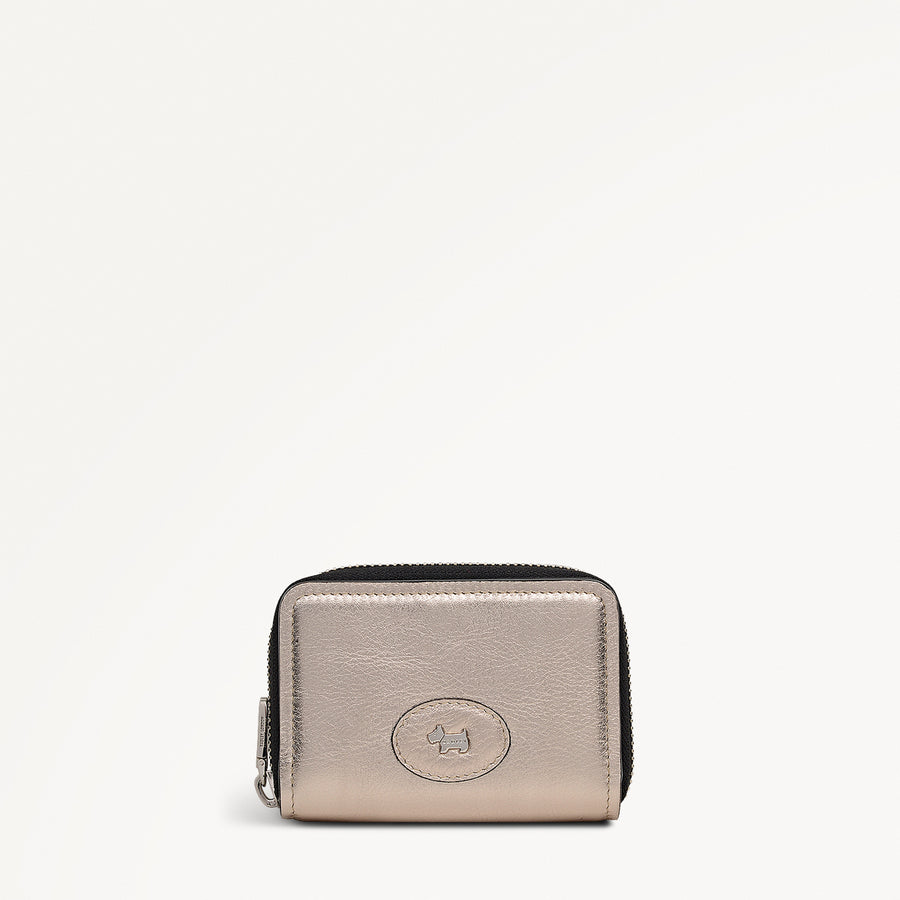 Heath Crescent Leather Small Zip Around Wallet in Pyrite - 112678