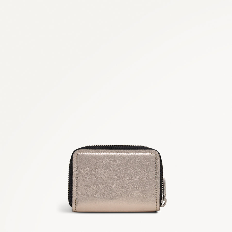 Heath Crescent Leather Small Zip Around Wallet in Pyrite - 112678