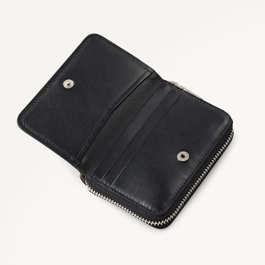 Heath Crescent Leather Small Zip Around Wallet in Pyrite - 112678