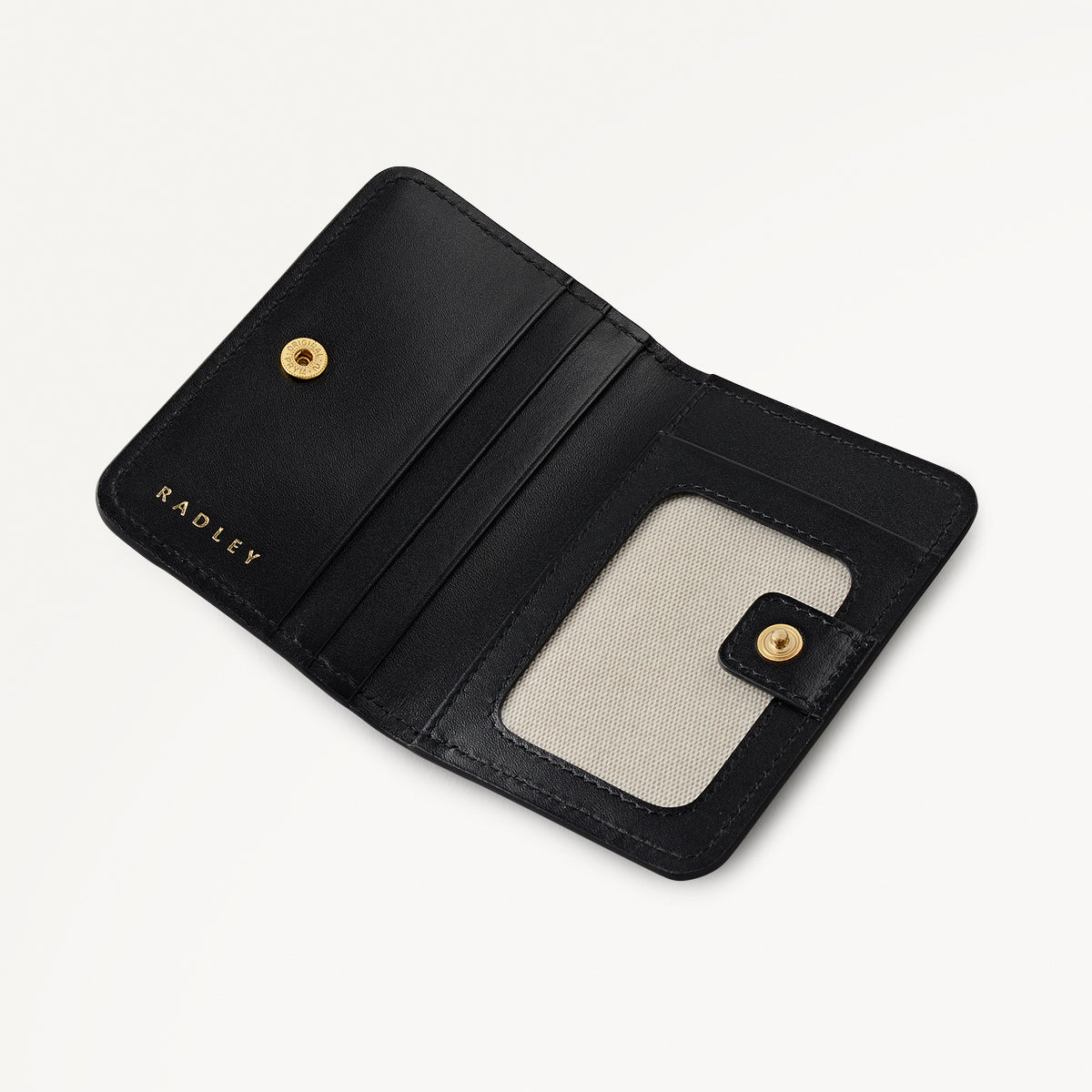 Stripe Lane Leather Small Card Holder in Porcini - 112692