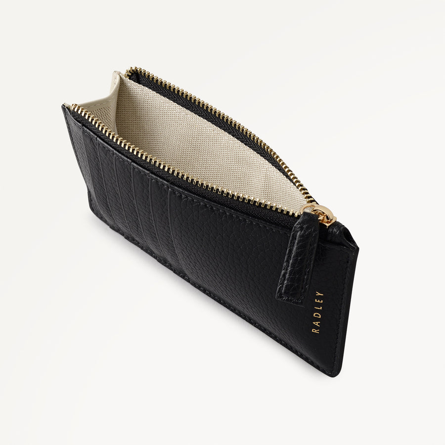 Elm Avenue Leather Medium Ziptop Coin Purse in Black - 112711