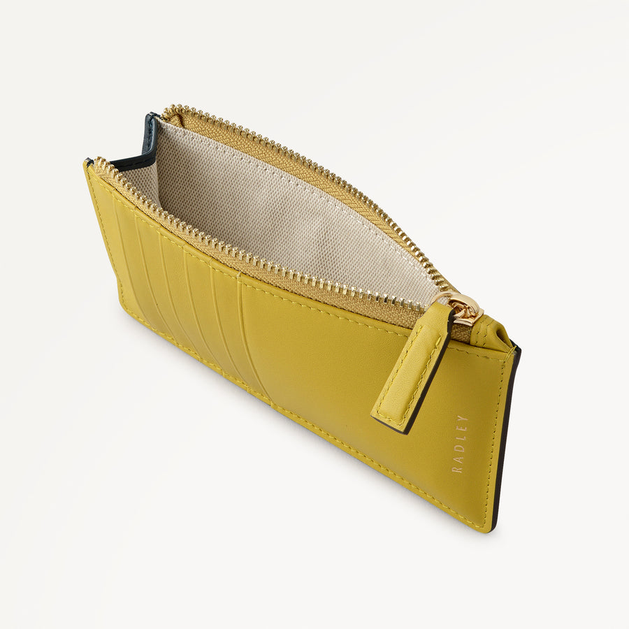 Elm Avenue Leather Medium Ziptop Coin Purse in Ochre - 112713