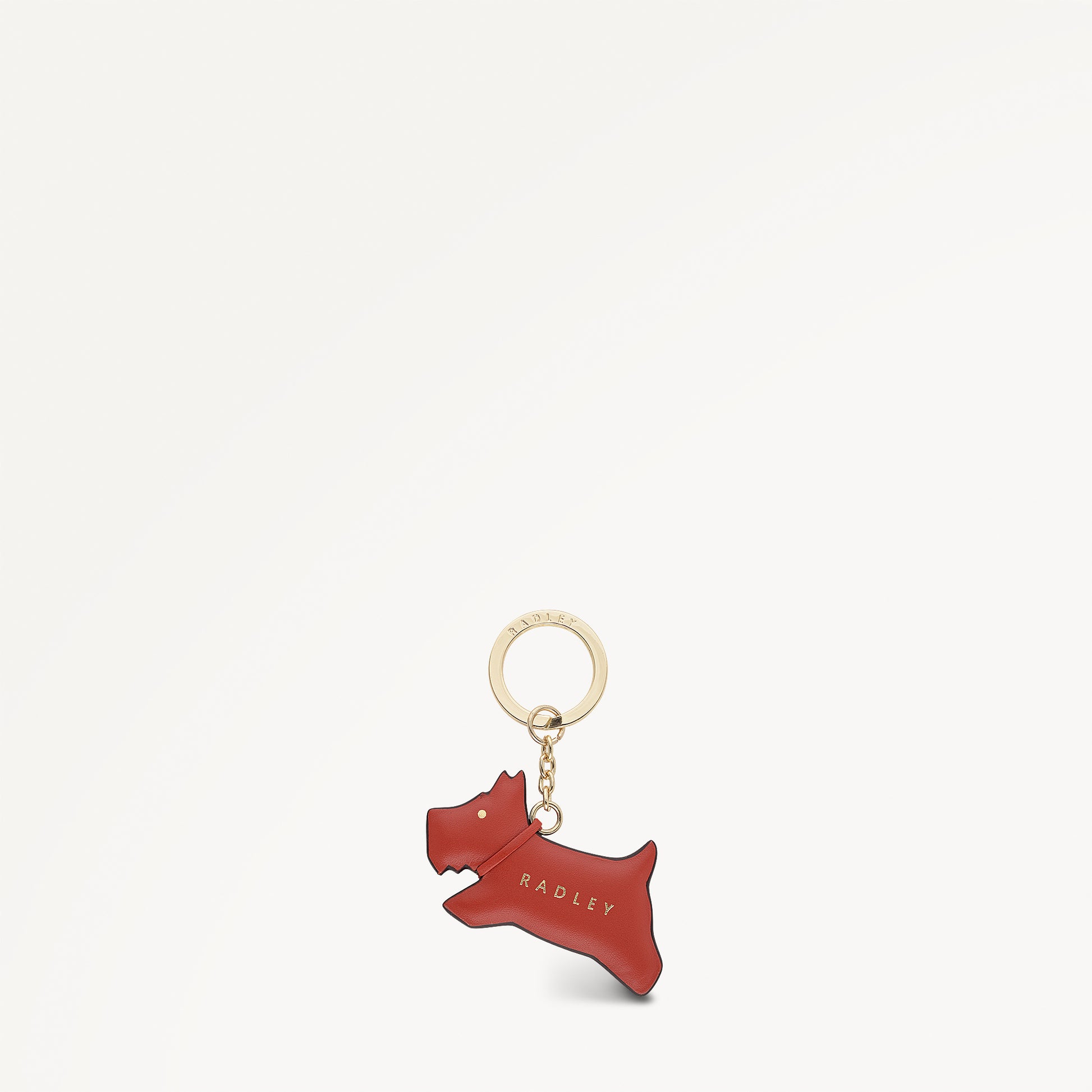 Jump Radley Leather Leather Keyring in Flame - 112717