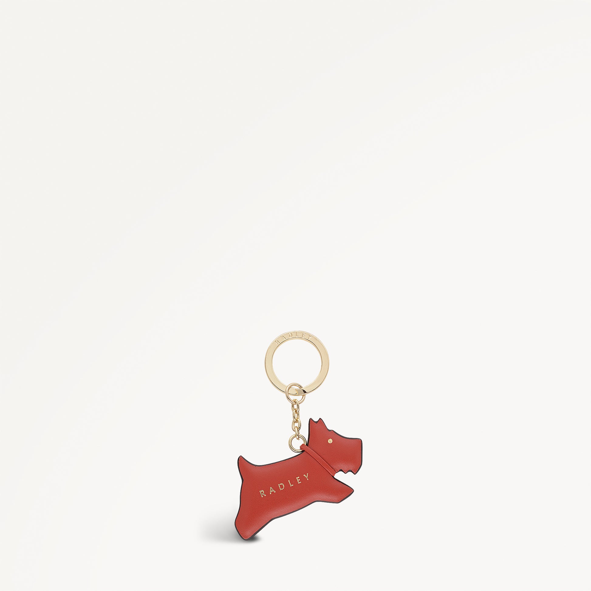 Jump Radley Leather Leather Keyring in Flame - 112717