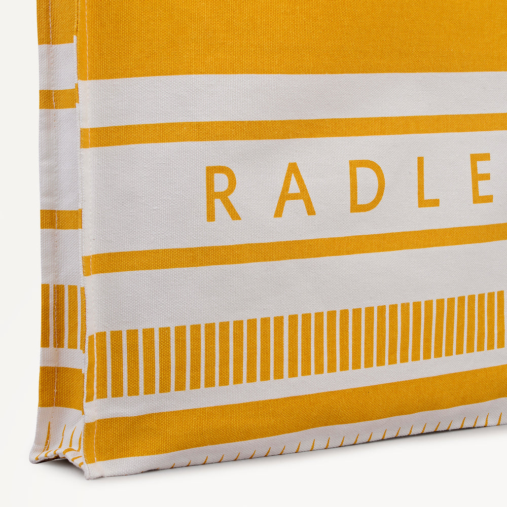 Radley Stripe Fabric Medium Open Top Tote in Ochre - 112720