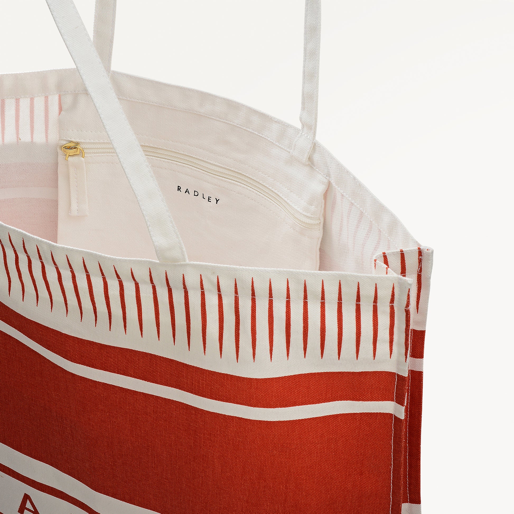 Radley Stripe Fabric Extra Large Open Top Tote in Flame - 112721
