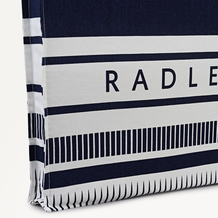 Radley Stripe Fabric Extra Large Open Top Tote in Ink - 112722