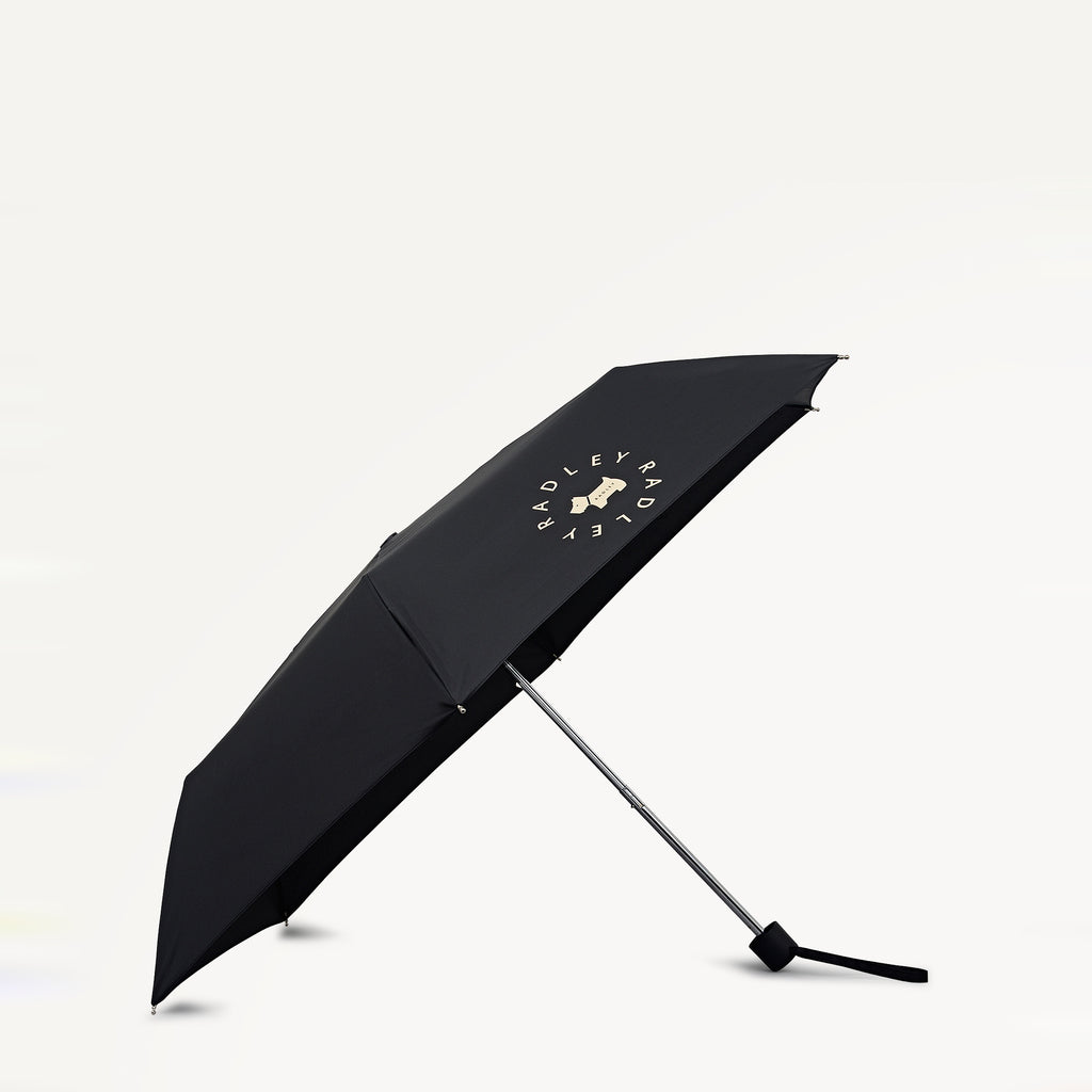 Radley In The Round Fabric Superlite Responsible Umbrella in Black - 112723