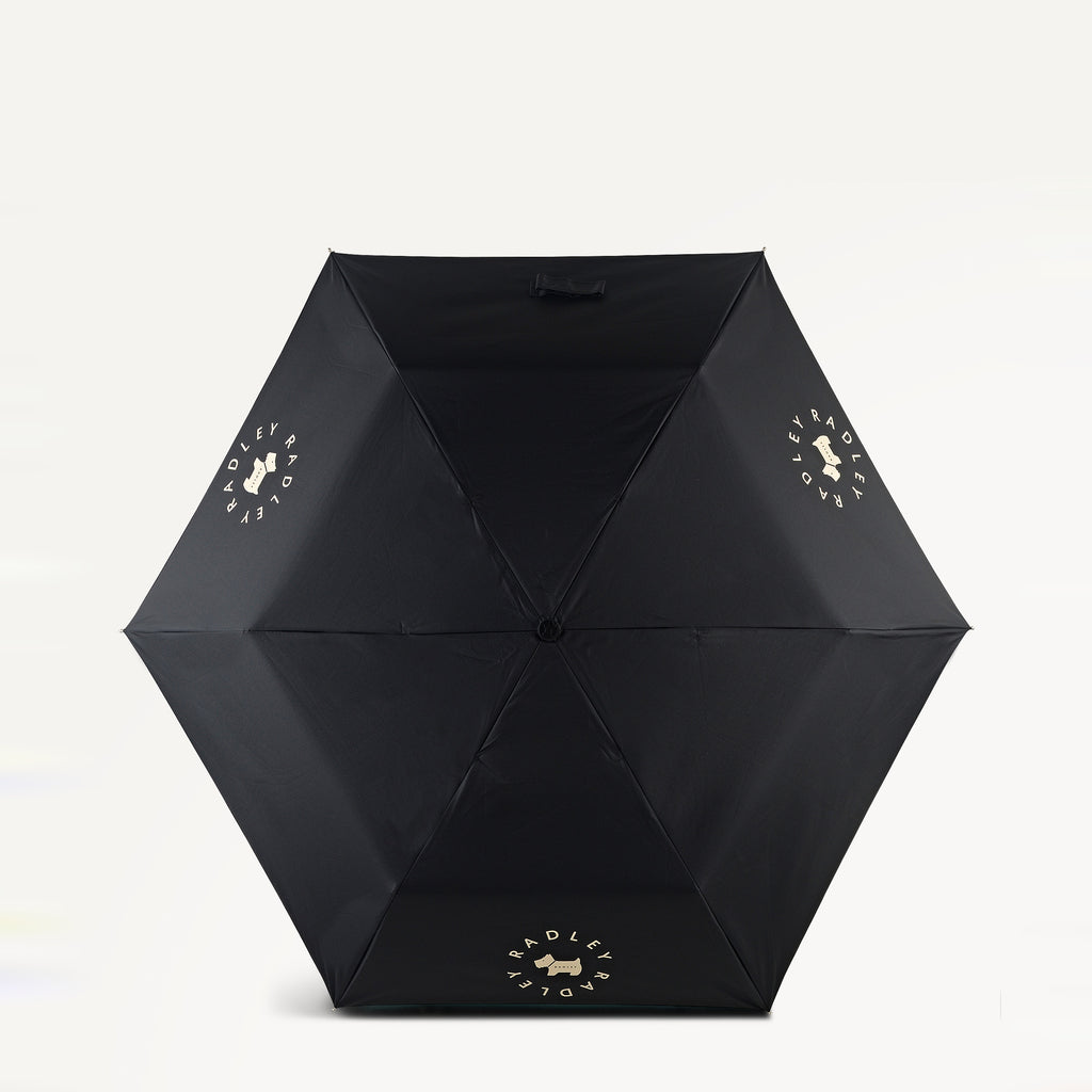 Radley In The Round Fabric Superlite Responsible Umbrella in Black - 112723