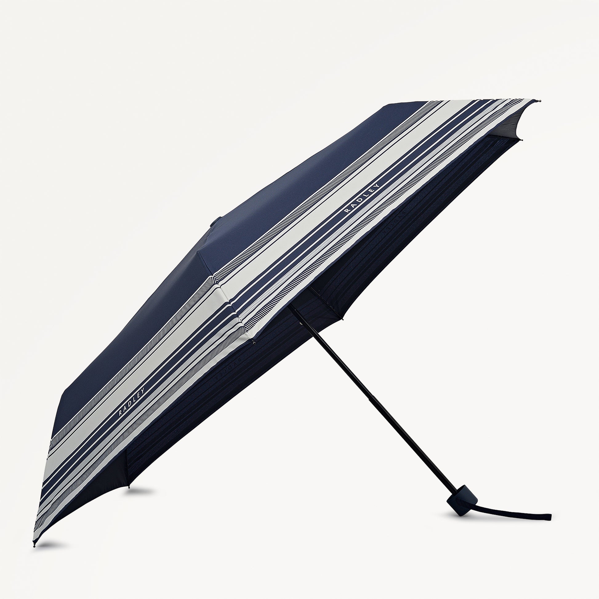 Radley Stripe Fabric Responsible Handbag Umbrella in Ink - 112725