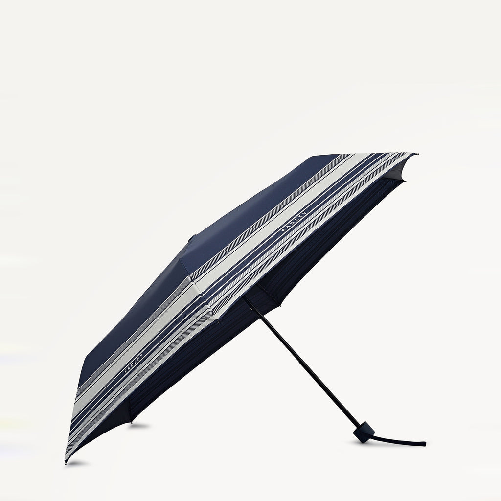 Radley Stripe Fabric Responsible Handbag Umbrella in Ink - 112725