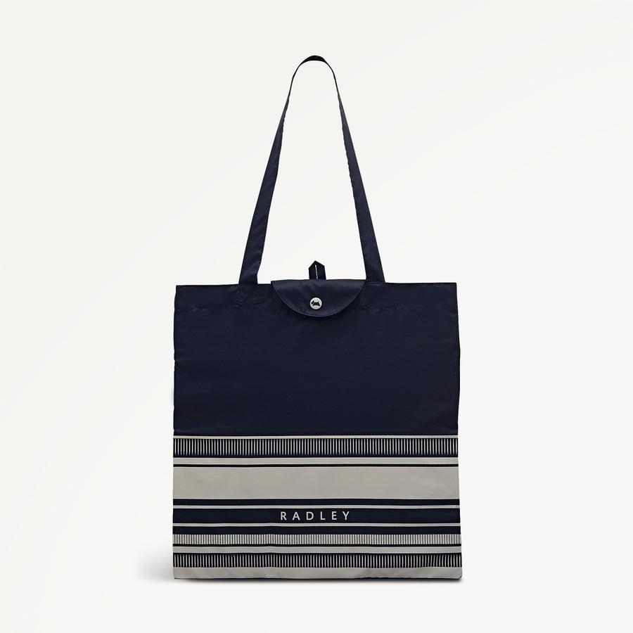 Radley Stripe Fabric Responsible Foldaway in Ink - 112726