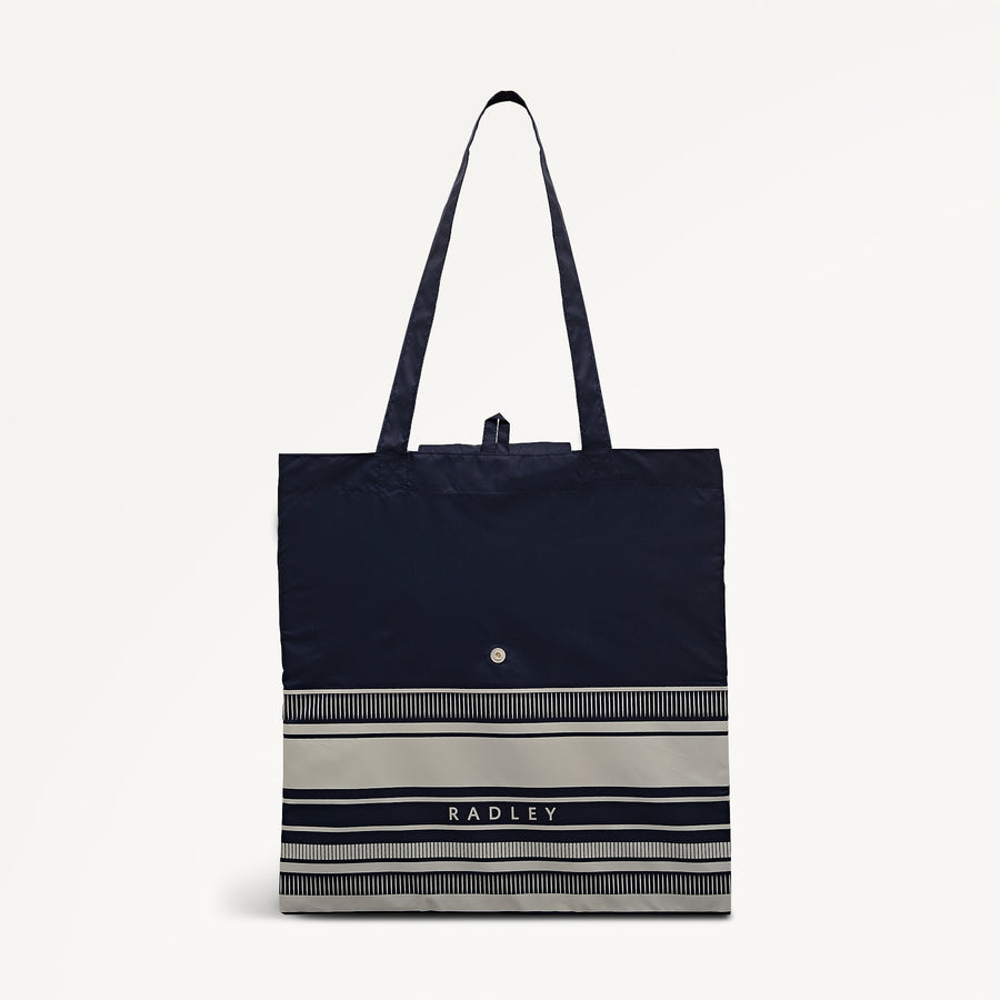 Radley Stripe Fabric Responsible Foldaway in Ink - 112726