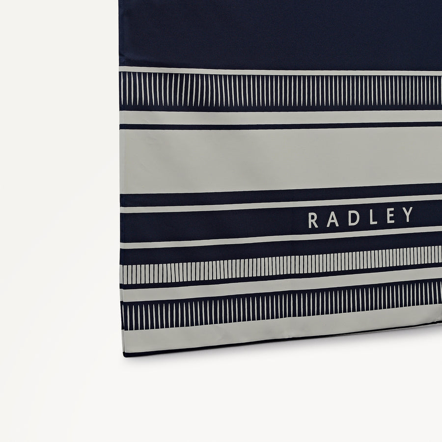 Radley Stripe Fabric Responsible Foldaway in Ink - 112726