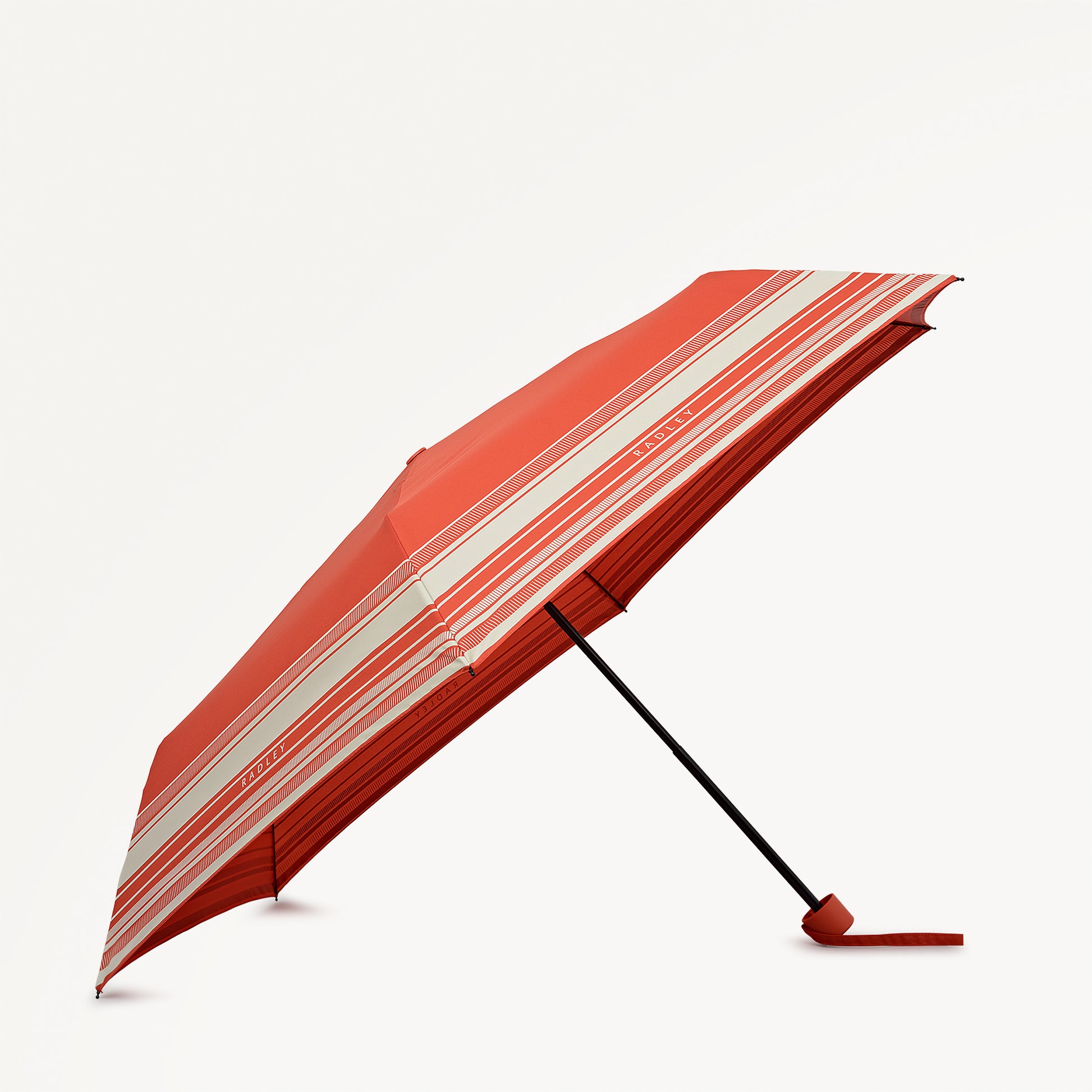 Radley Stripe Fabric Responsible Handbag Umbrella in Flame - 112727