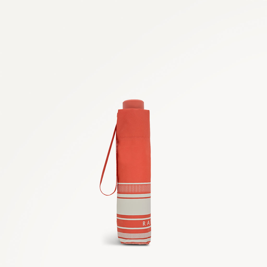 Radley Stripe Fabric Responsible Handbag Umbrella in Flame - 112727