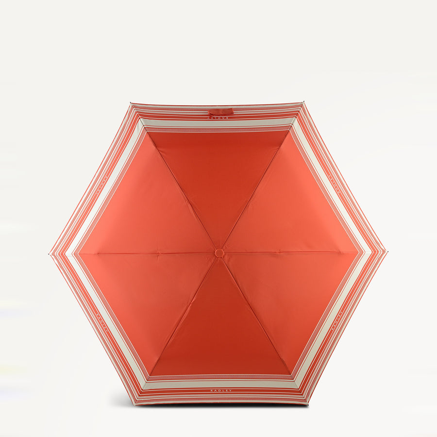 Radley Stripe Fabric Responsible Handbag Umbrella in Flame - 112727