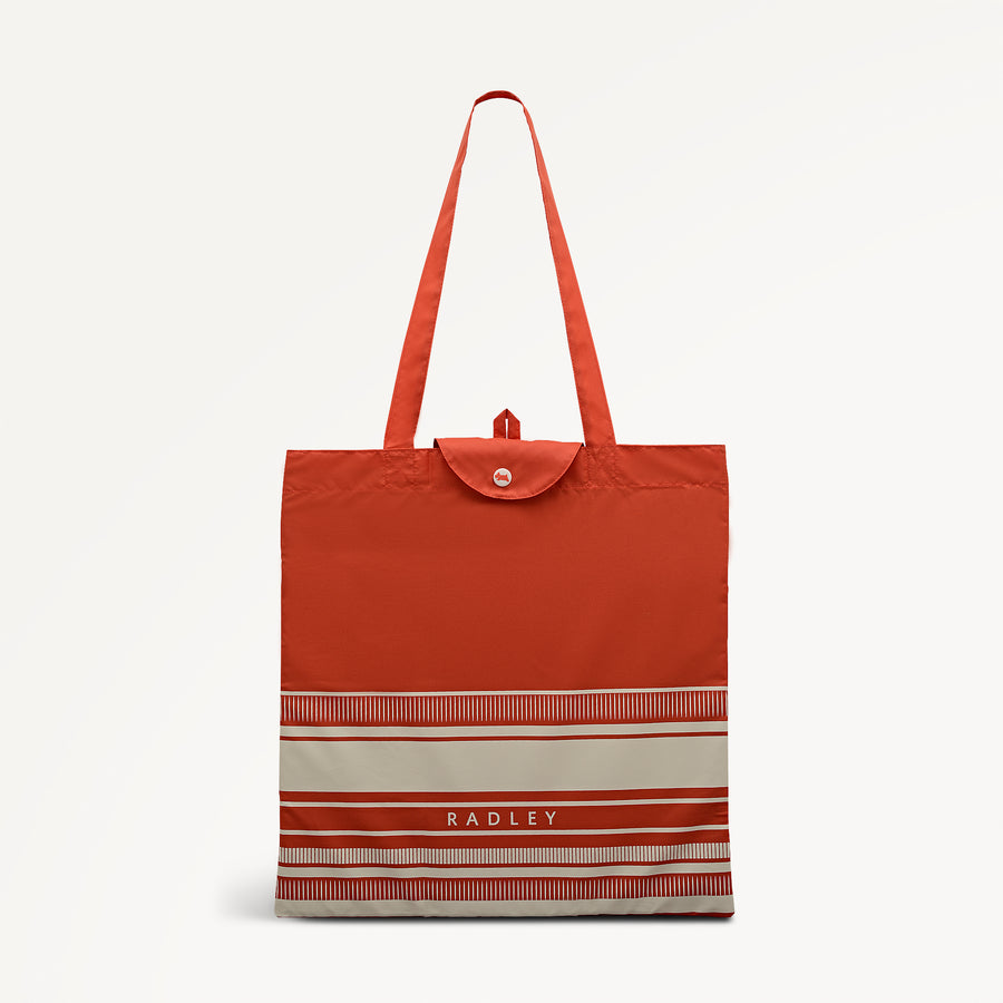 Radley Stripe Fabric Responsible Foldaway in Flame - 112728