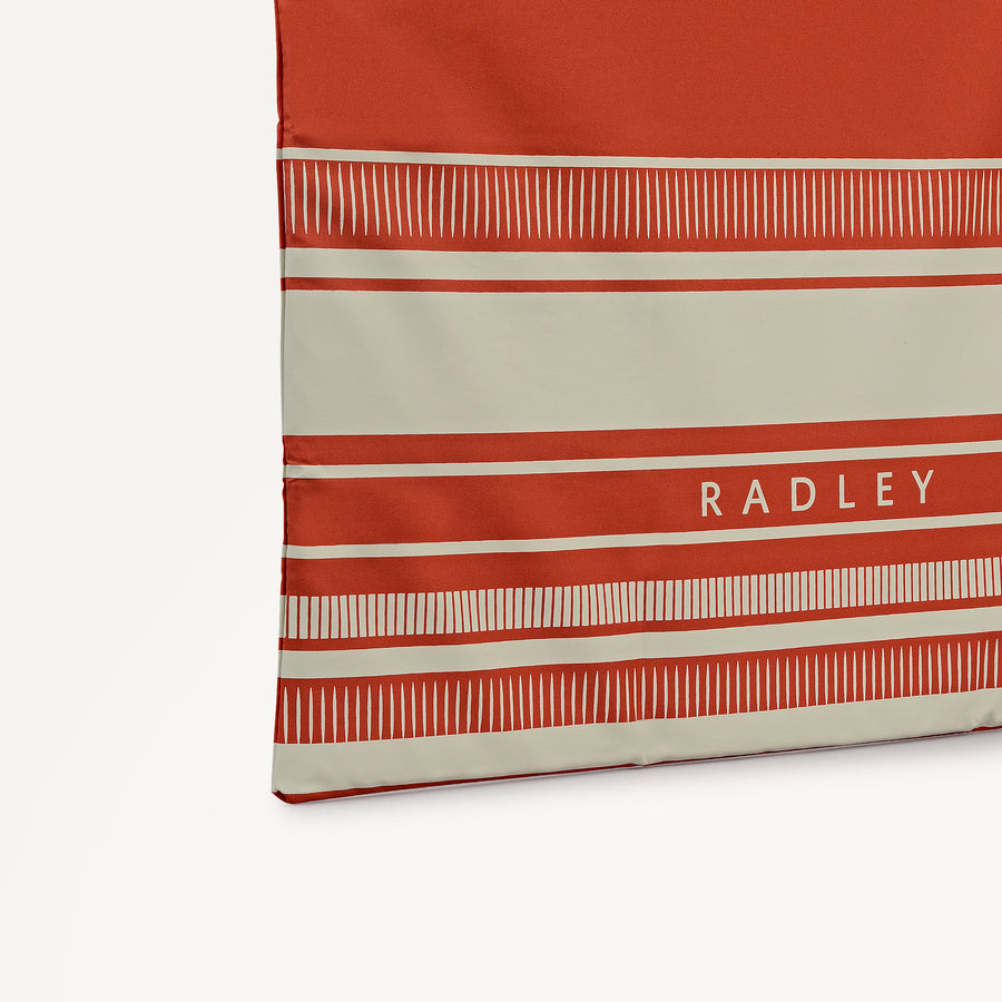 Radley Stripe Fabric Responsible Foldaway in Flame - 112728