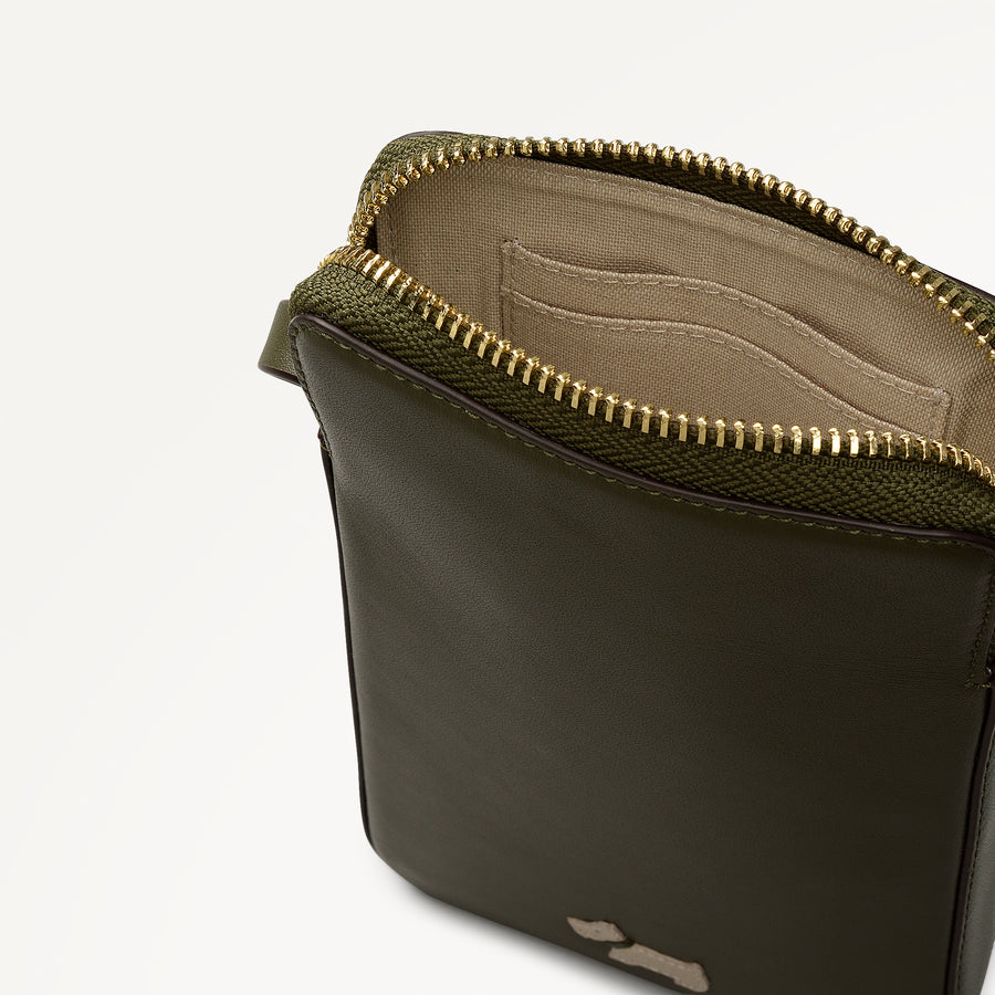 Heritage Radley - Protect Leather Medium Phone Cross Body Bag in Pine Needle - 112729