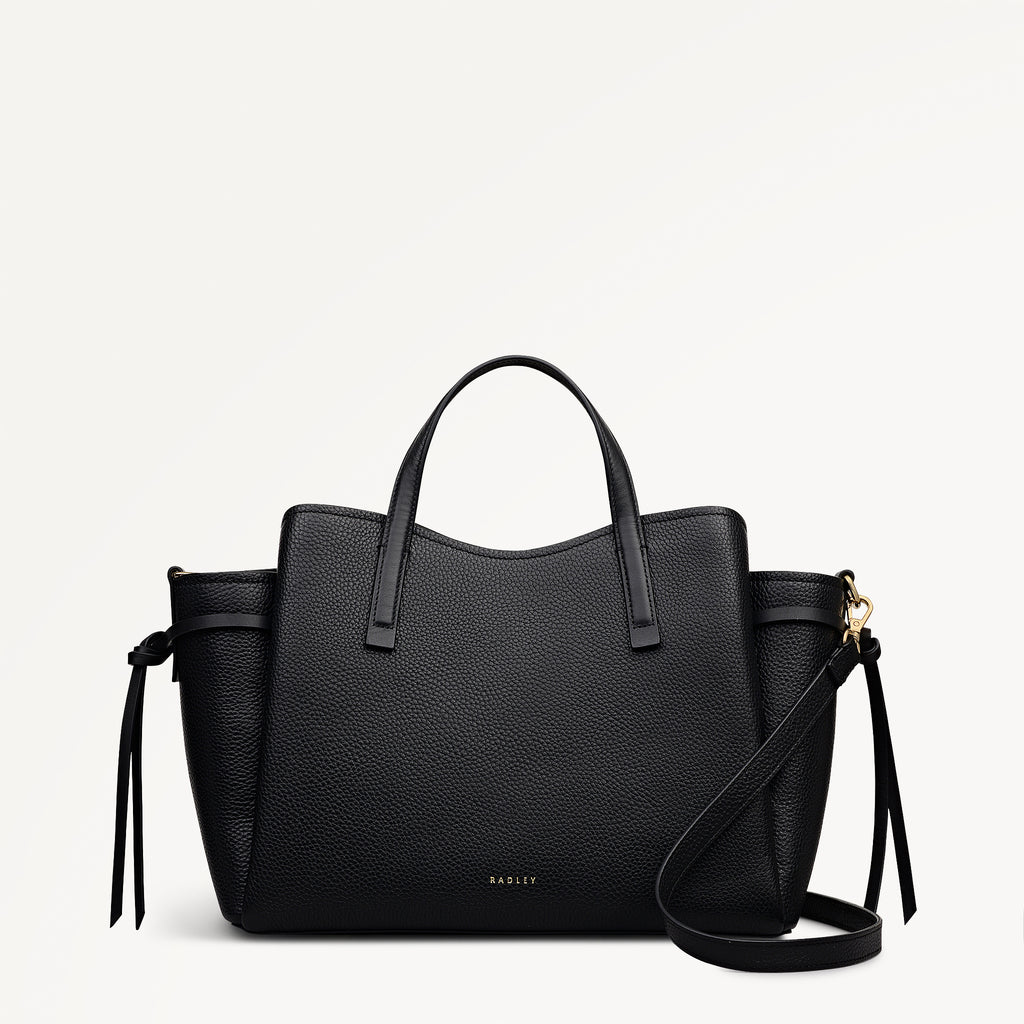 Blake Gardens Leather Large Ziptop Grab Bag in Black - 112732