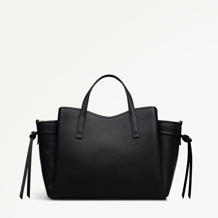 Blake Gardens Leather Large Ziptop Grab Bag in Black - 112732