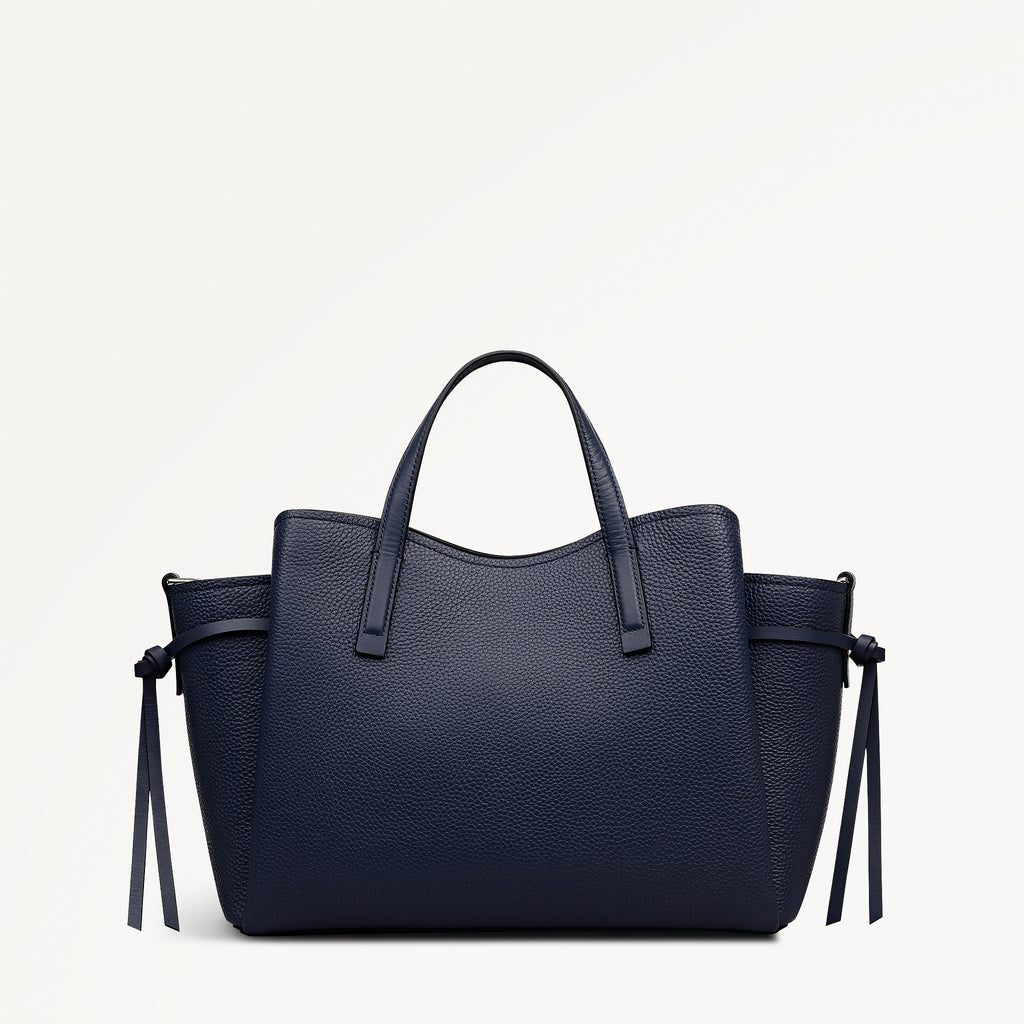 Blake Gardens Leather Large Ziptop Grab Bag in Ink - 112733