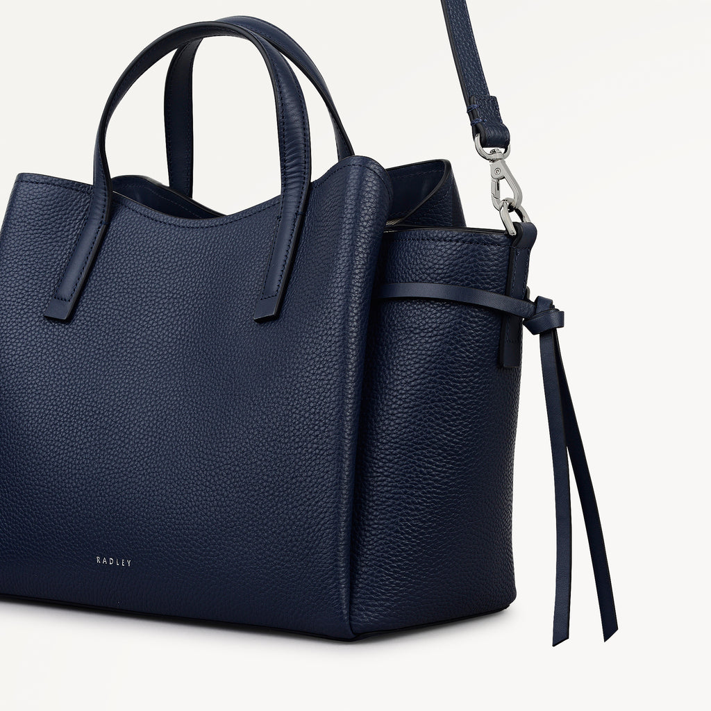 Blake Gardens Leather Large Ziptop Grab Bag in Ink - 112733