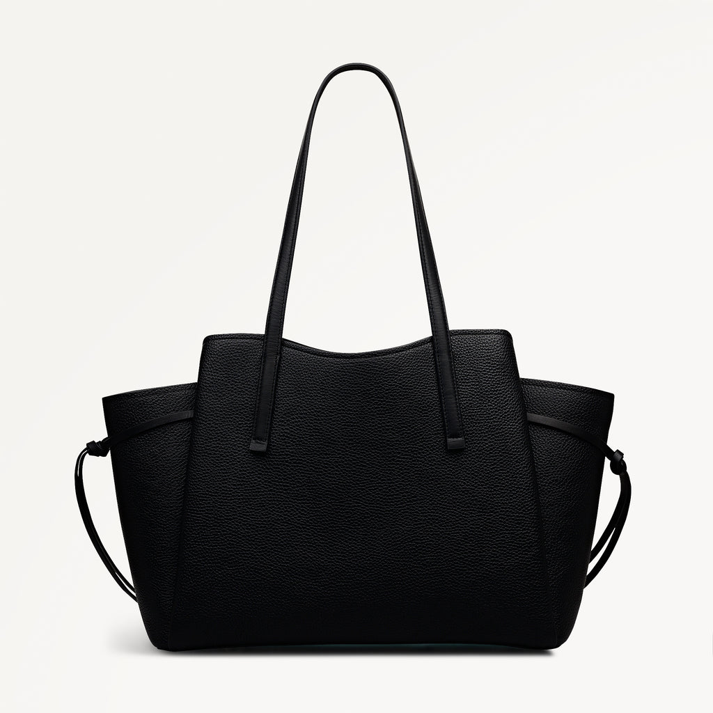 Blake Gardens Leather Large Ziptop Tote Bag in Black - 112734