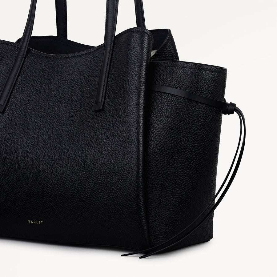 Blake Gardens Leather Large Ziptop Tote Bag in Black - 112734