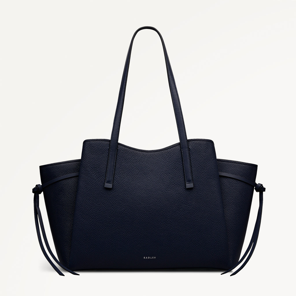 Blake Gardens Leather Large Ziptop Tote Bag in Ink - 112735