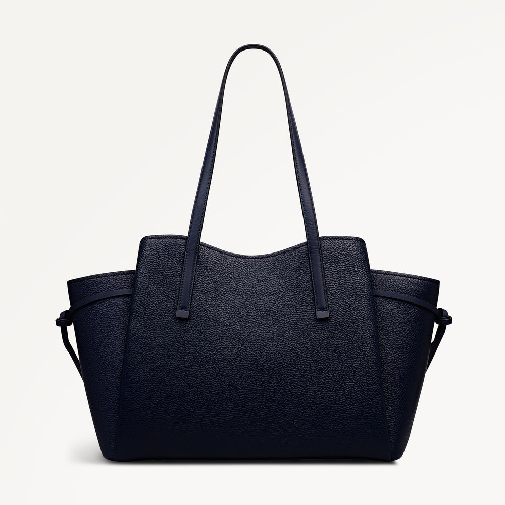 Blake Gardens Leather Large Ziptop Tote Bag in Ink - 112735